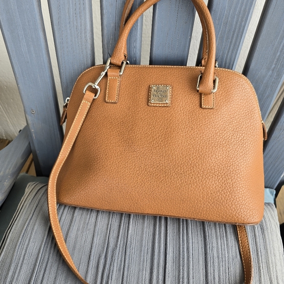 Dooney & Bourke Tan Leather Satchel/Crossbody Bag 13x10x5 Great Condition! - Picture 3 of 16